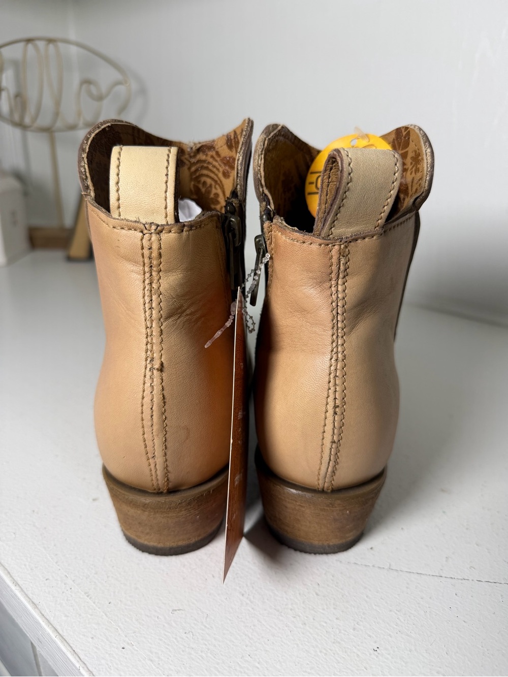 Corral Womens 6.5 NWT Tan Leather Embroidered Western Ankle Boots Booties - Picture 5 of 7